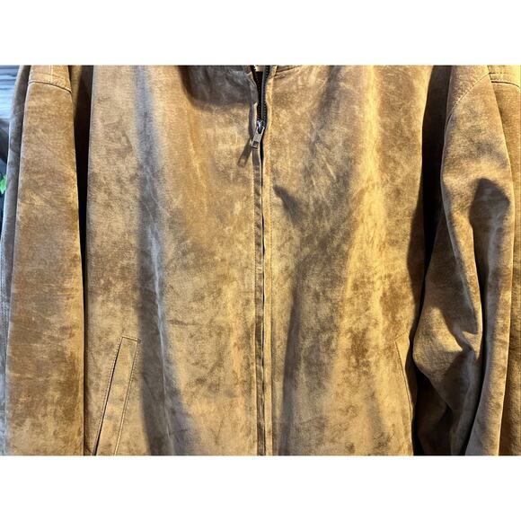Landing Leather Men’s XXL Brown Suede LS Full Zip Leather Jacket - Picture 4 of 13